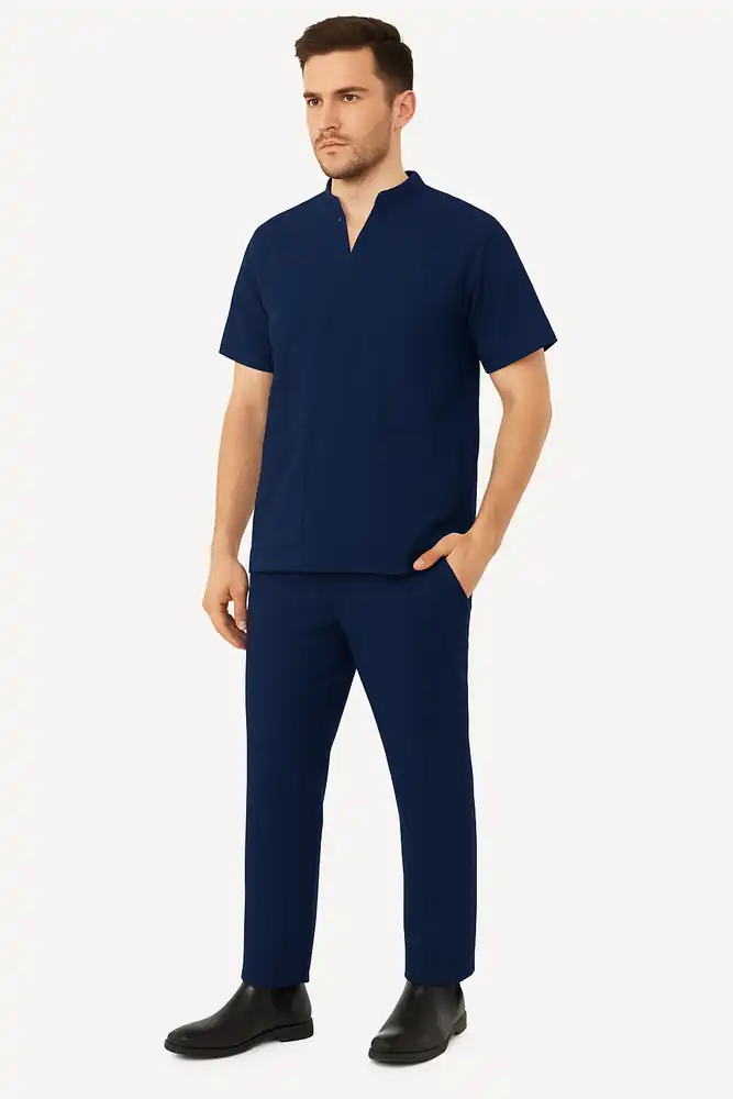Mandarin Neck Pure Cotton Mens Scrub